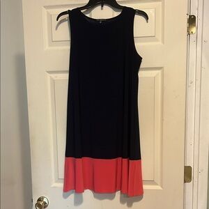 Nik and Nash Navy and Pink Sleeveless Shift Dress Size Medium